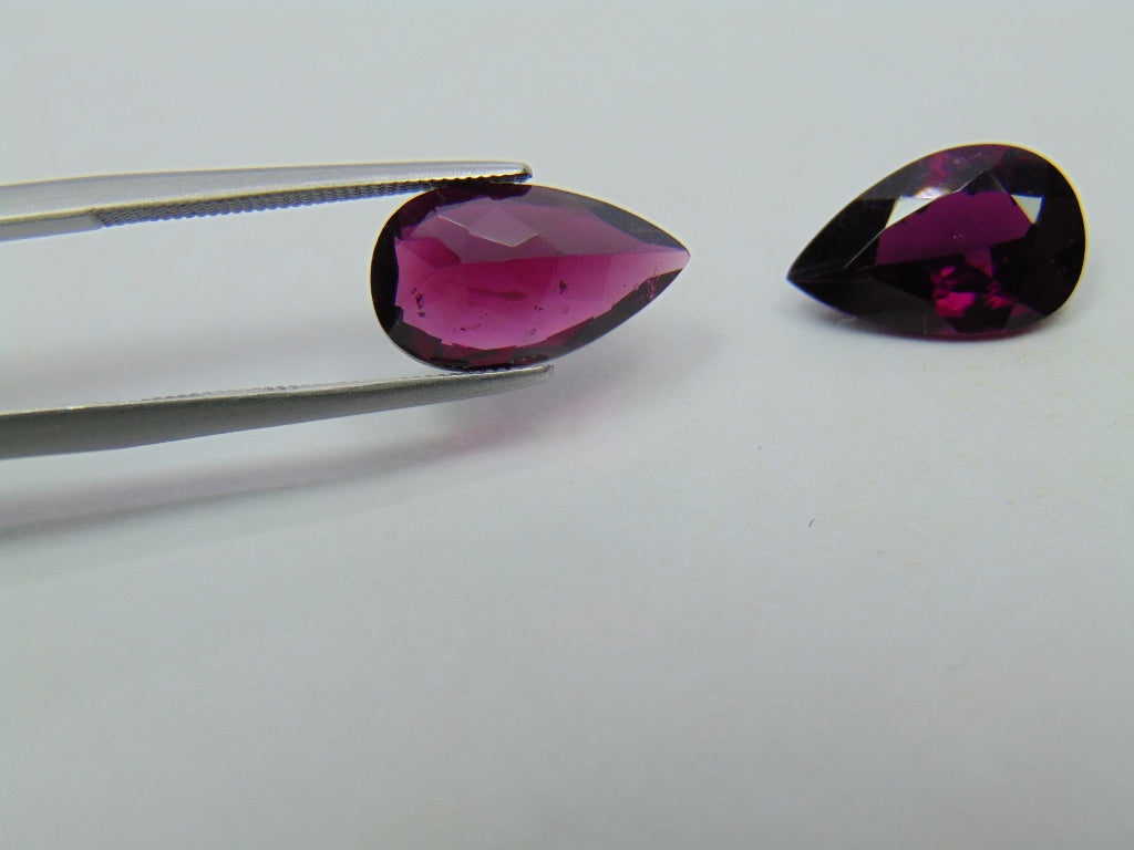 Par de Rodolita 7,98 ct 13x8mm