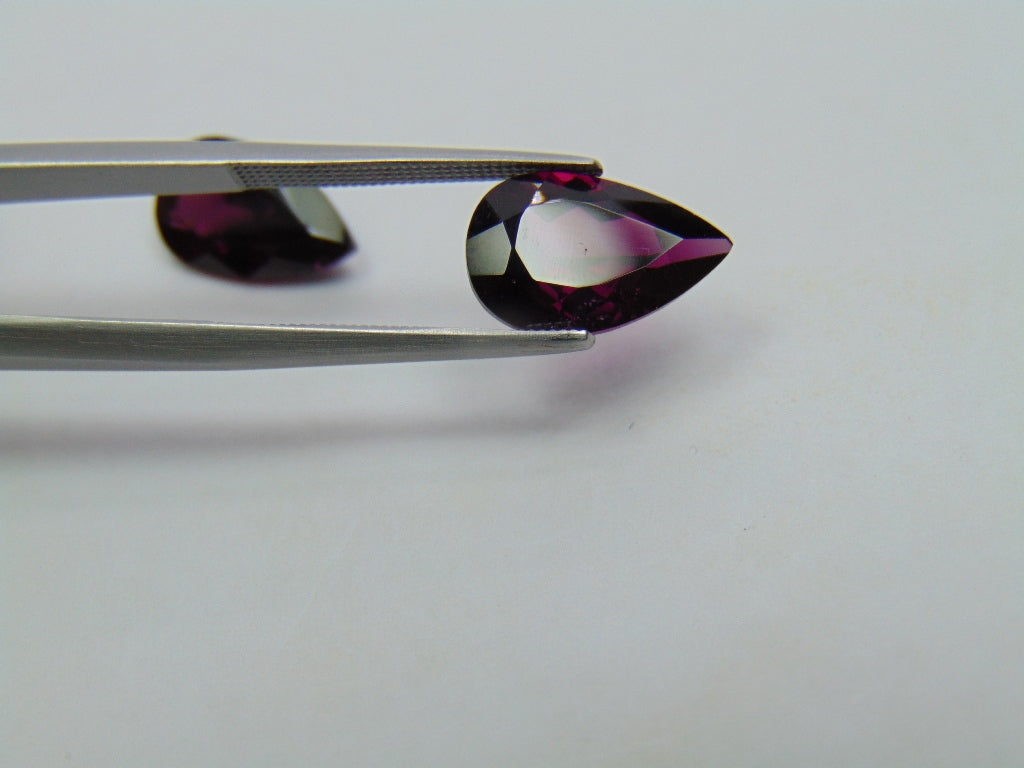 Par de Rodolita 7,98 ct 13x8mm