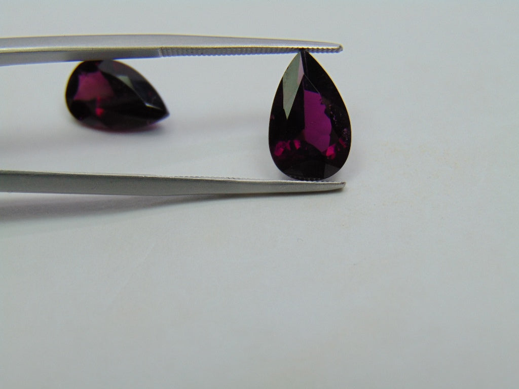 Par de Rodolita 7,98 ct 13x8mm