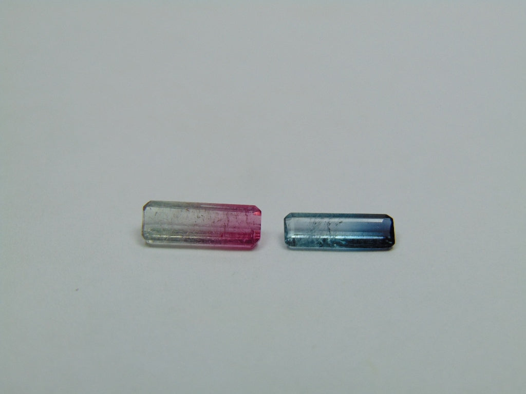 1.75ct Turmalina Bicolor 11x4mm 10x3mm