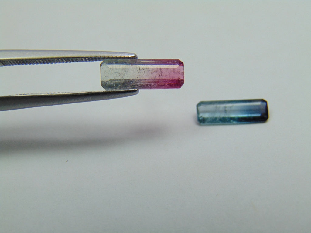 1.75ct Turmalina Bicolor 11x4mm 10x3mm