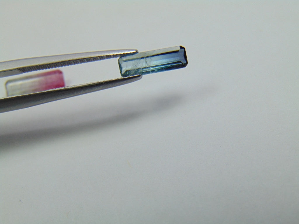 1.75ct Tourmaline Bicolor 11x4mm 10x3mm