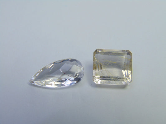 14.35ct Quartz With Inclusion 19x9mm 13x12mm