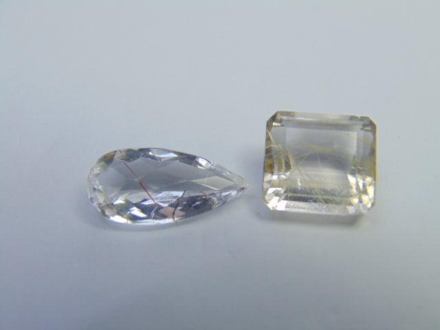 14.35ct Quartz With Inclusion 19x9mm 13x12mm