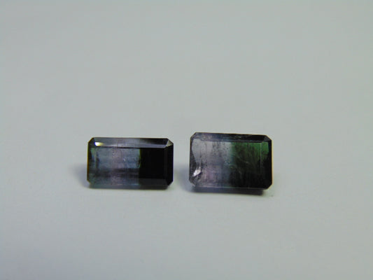 7.64ct Turmalina Bicolor 11x7mm 11x6mm