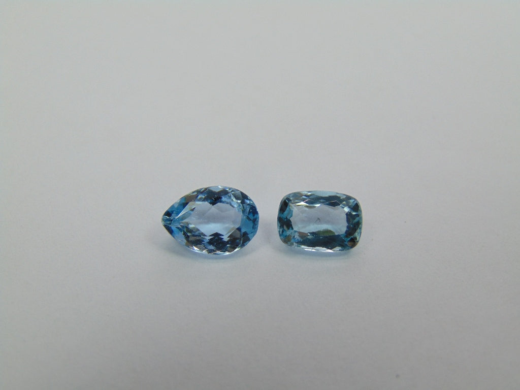 2.20ct Aquamarine 8x6mm 7x5mm