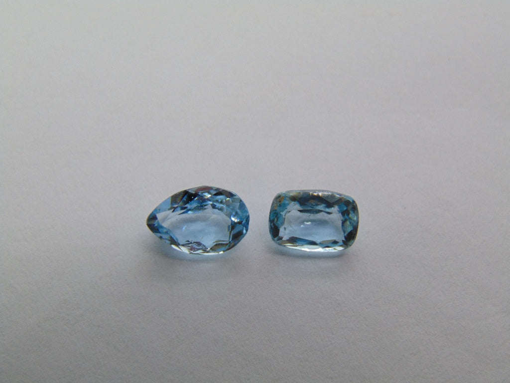 2.20ct Aquamarine 8x6mm 7x5mm