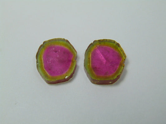 15.75ct Watermelon Tourmaline Pair 16x14mm