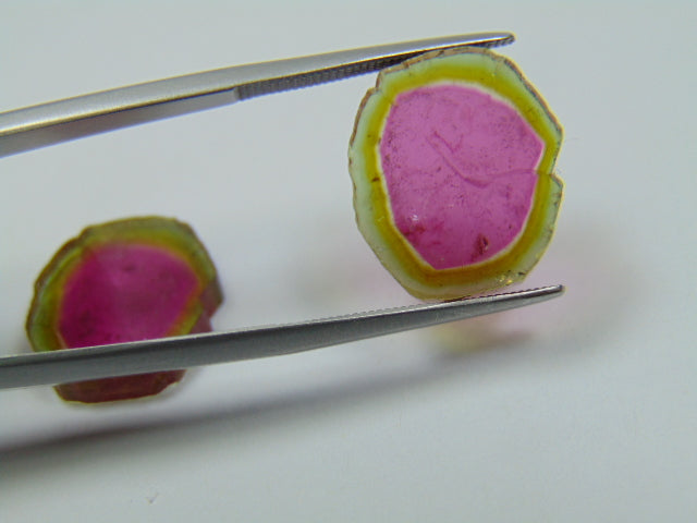 15.75ct Watermelon Tourmaline Pair 16x14mm