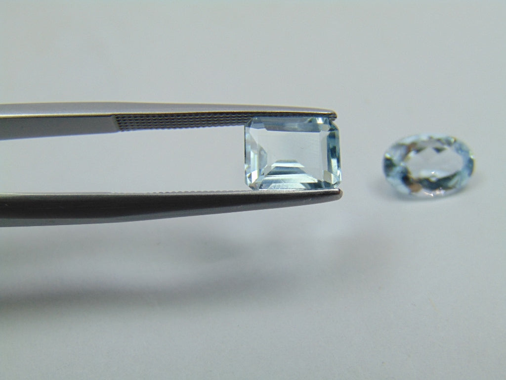 2.80ct Água-marinha 9x6mm 8x6mm