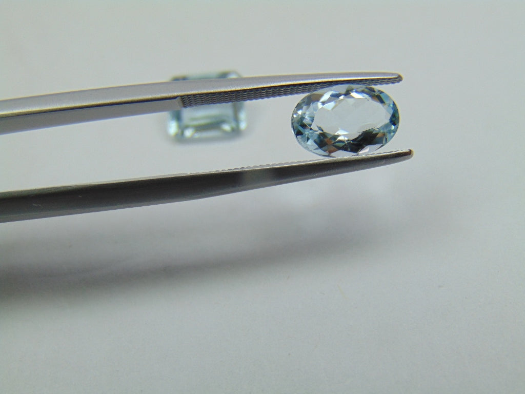 2.80ct Água-marinha 9x6mm 8x6mm