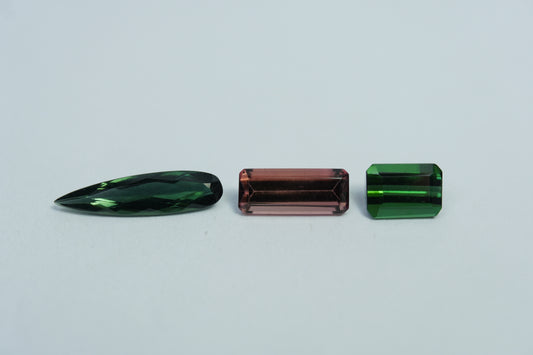 3.95ct Turmalina mix 16x4mm / 10.5x4mm / 7x5mm
