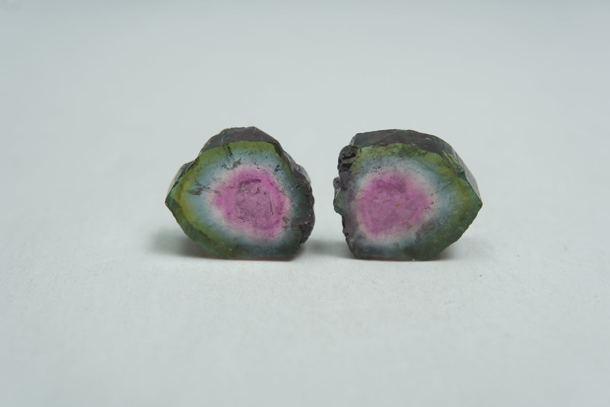 9.87ct Watermelon tourmalines 12x11mm / 11x10.5mm
