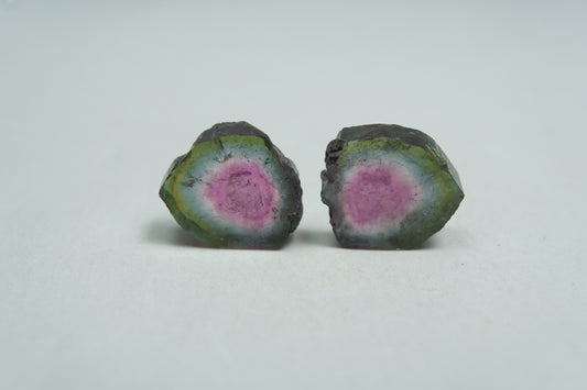 9.87ct Turmalina melancia 12x11mm / 11x10.5mm