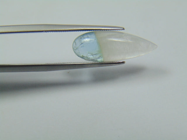 4.10ct Aquamarine Bicolor Cabochon 20x7mm