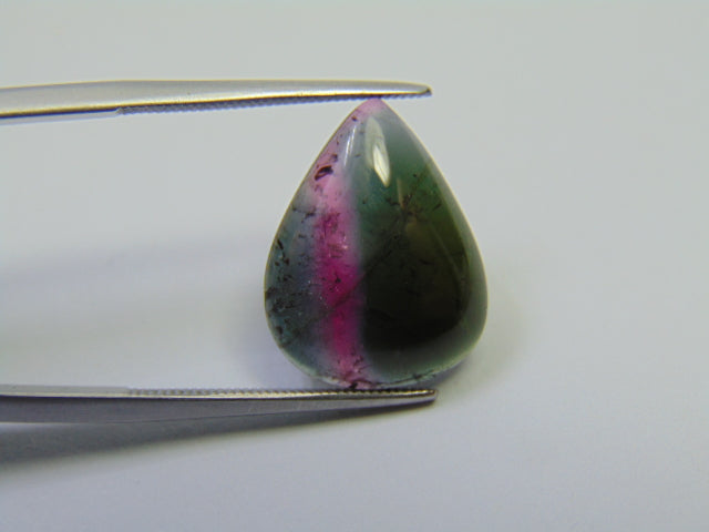 7.60ct Turmalina Bicolor Cabochão 17x13mm