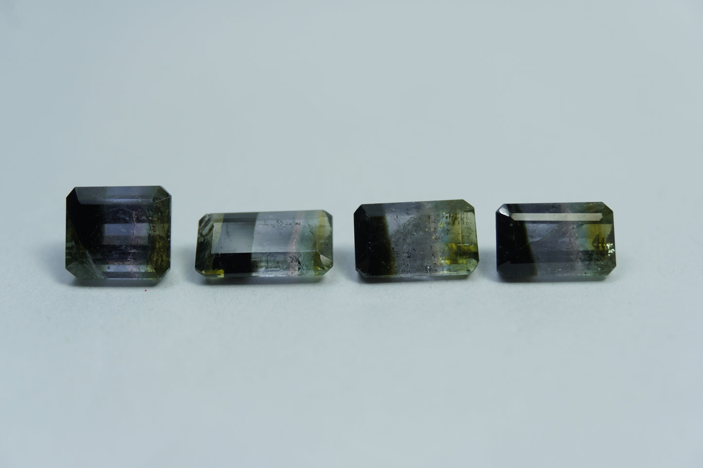6.45ct Tourmalinas bicolor 9x5mm / 7x6mm / 8x5mm /  8x5mm