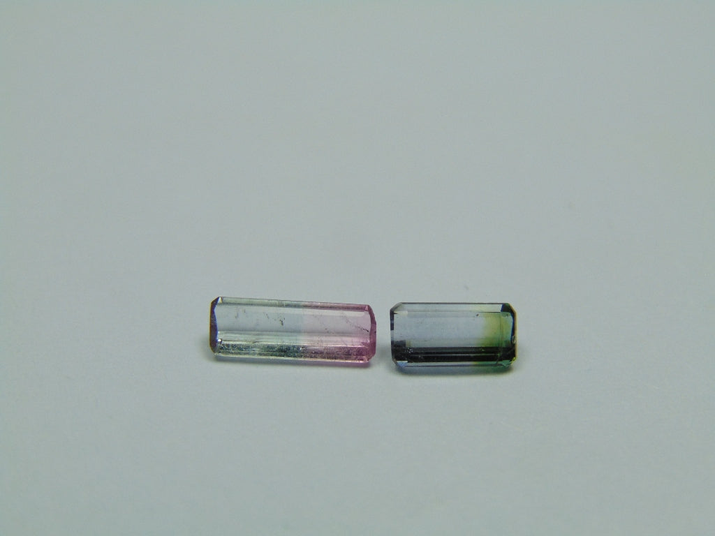 1.03ct Turmalina Bicolor 9x3mm 7x3mm