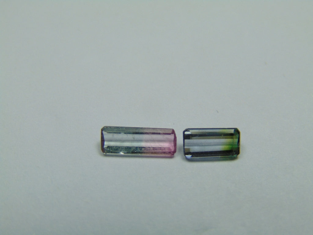 1.03ct Turmalina Bicolor 9x3mm 7x3mm