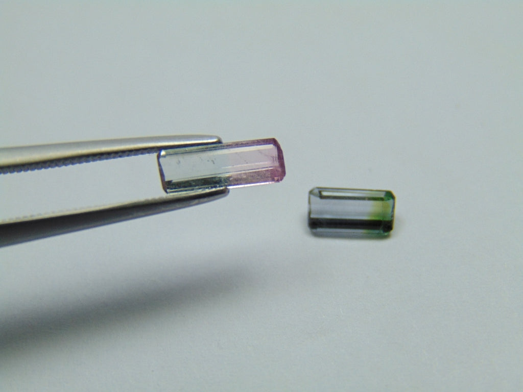 1.03ct Turmalina Bicolor 9x3mm 7x3mm
