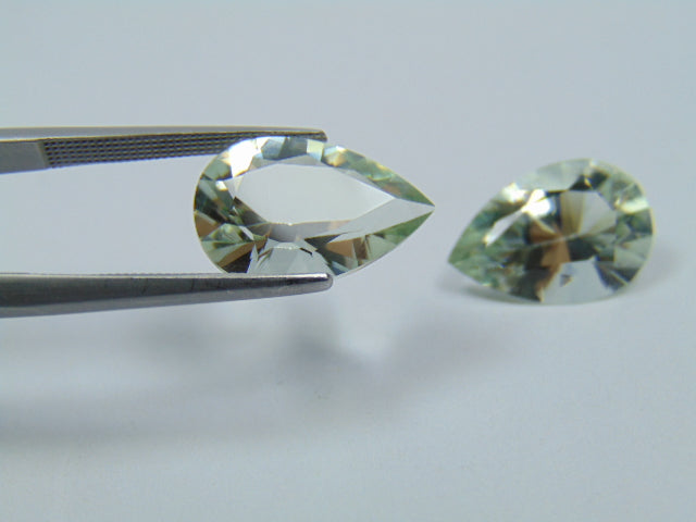 9.95ct Prasiolita Par 15x10mm