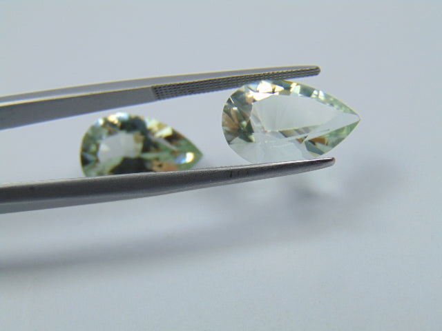 9.95ct Prasiolita Par 15x10mm