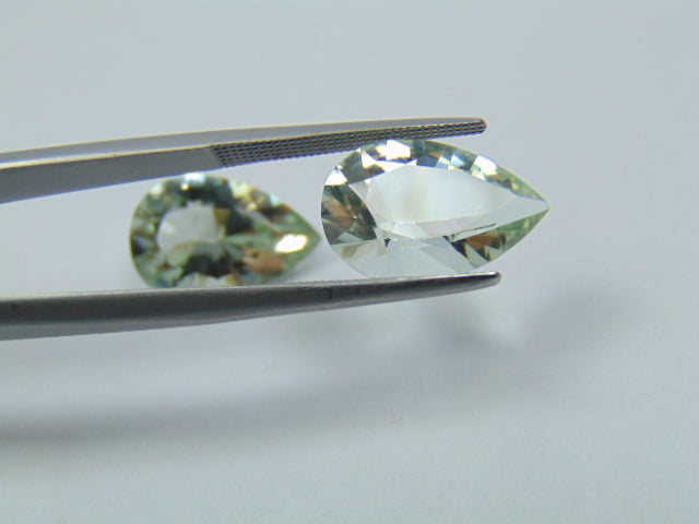 9.95ct Prasiolita Par 15x10mm