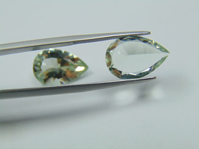 9.95ct Prasiolita Par 15x10mm