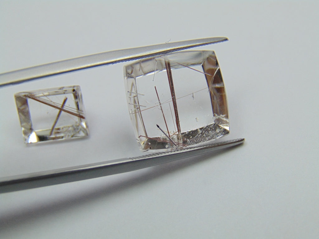 16.20ct Quartz Inclusion 12x8mm 15x14mm