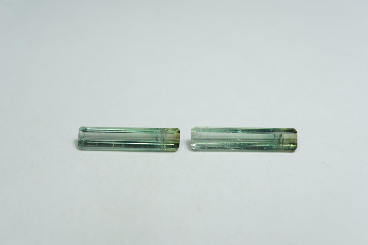 3.18ct Turmalina bicolor 17x3.5mm / 16x3.5mm