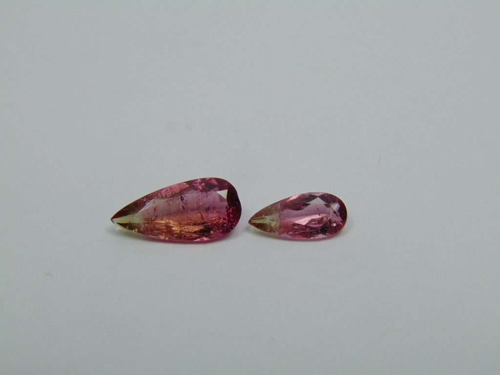 1.85ct Tourmaline Bicolor 12x5mm 9x4mm