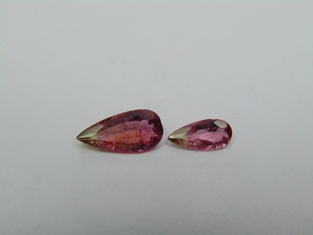 1.85ct Tourmaline Bicolor 12x5mm 9x4mm