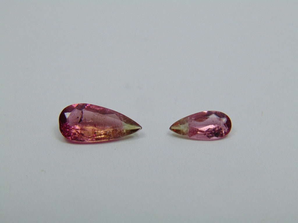 1.85ct Turmalina Bicolor 12x5mm 9x4mm