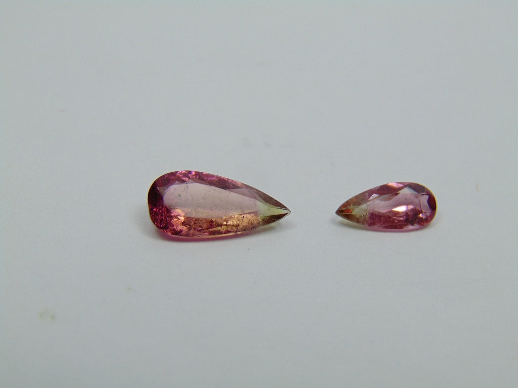 1.85ct Turmalina Bicolor 12x5mm 9x4mm