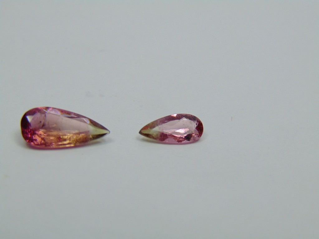 1.85ct Turmalina Bicolor 12x5mm 9x4mm