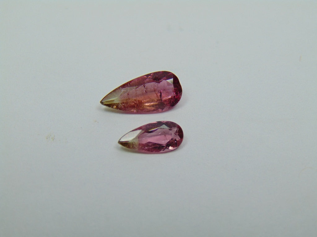 1.85ct Tourmaline Bicolor 12x5mm 9x4mm