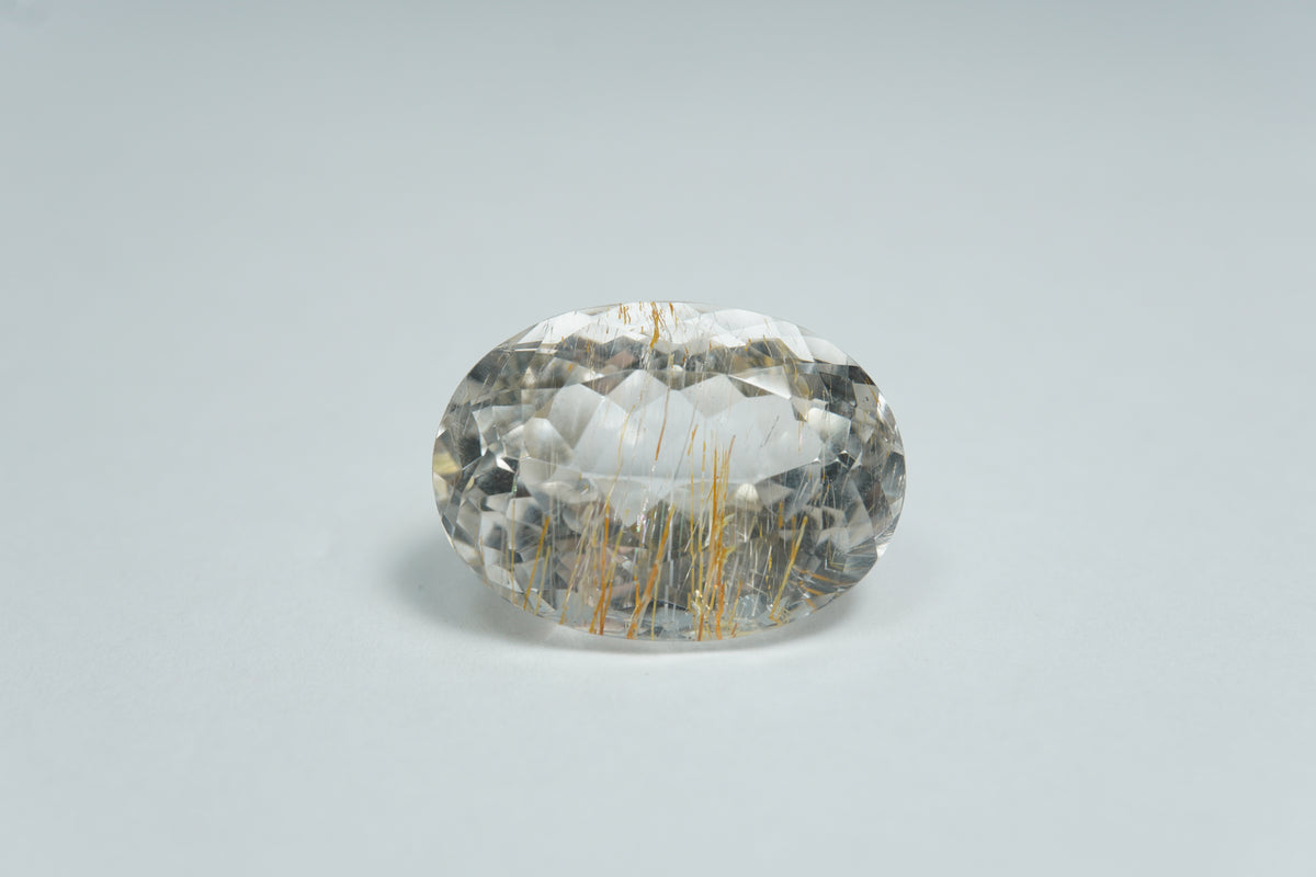 21.81ct Topaz With Golden Rutile 19x14mm