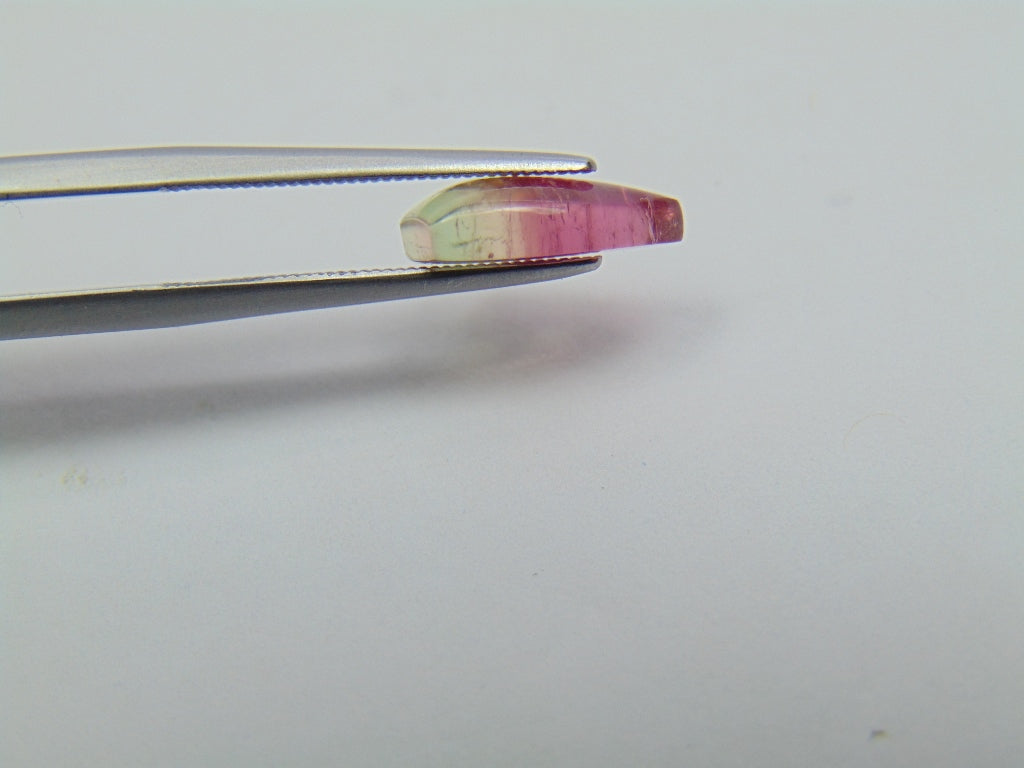 Cabochão Turmalina Bicolor 2,75ct 12x8mm