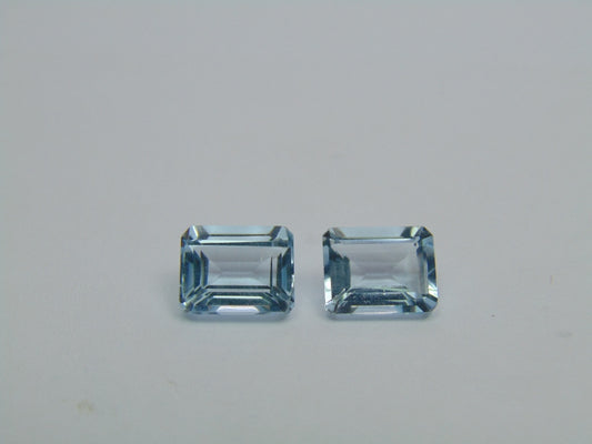 Par de topázio 6,80 ct 9x7mm