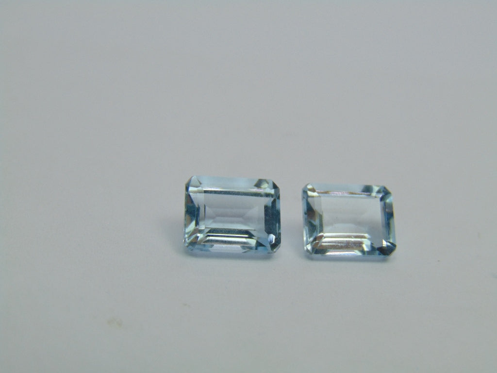 Par de topázio 6,80 ct 9x7mm