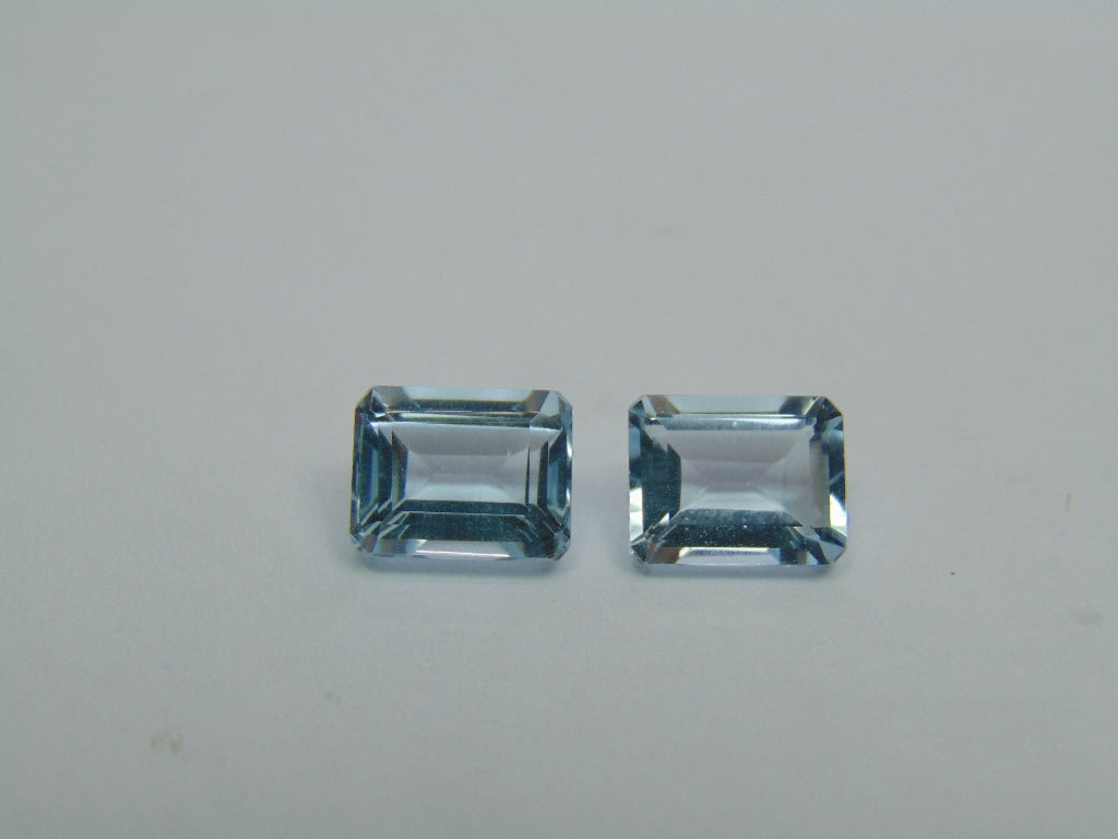 Par de topázio 6,80 ct 9x7mm