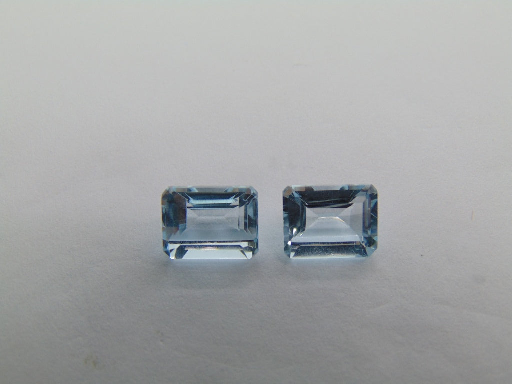 Par de topázio 6,80 ct 9x7mm