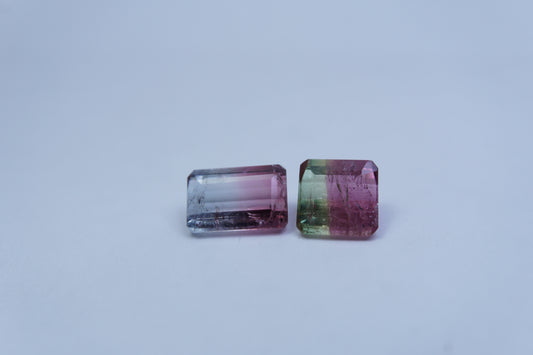 4.15ct Turmalina bicolor 9x6mm / 7mm