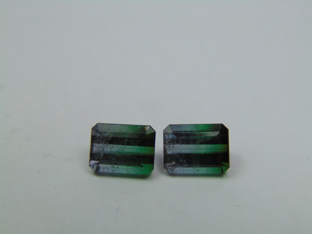 6.55ct Tourmaline Bicolor Pair 10x7.5mm