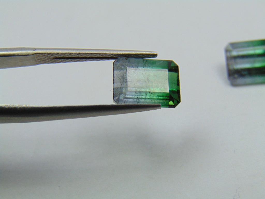 6.55ct Tourmaline Bicolor Pair 10x7.5mm