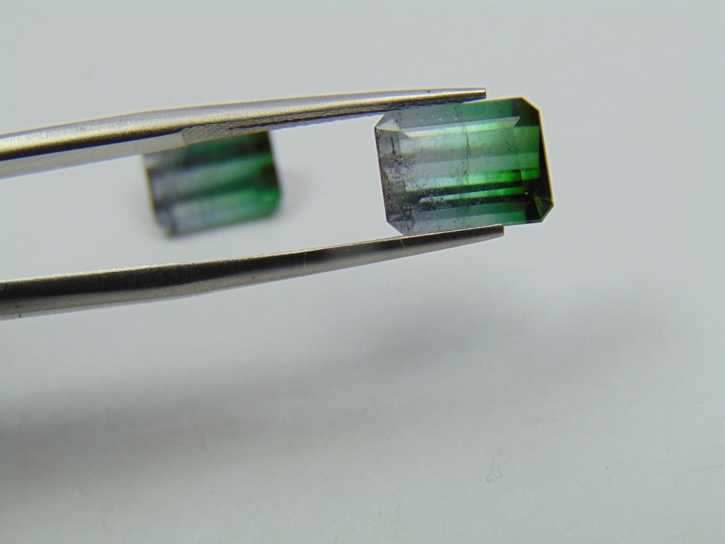 6.55ct Tourmaline Bicolor Pair 10x7.5mm