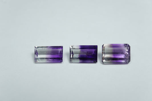 4.28ct Ametista Bicolor 9x5.5mm / 9x5mm / 9x6mm