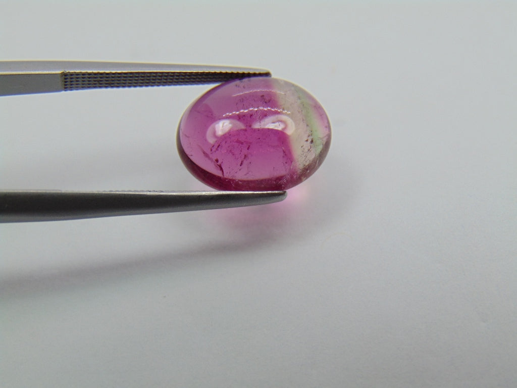 4.95ct Tourmaline Cabochon Bicolor 13x11mm