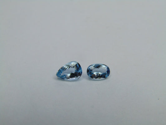 1.14ct Água-marinha 7x5mm 6x4mm