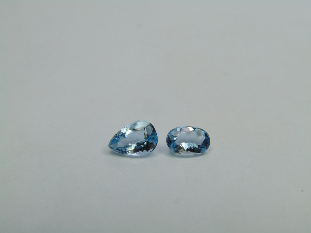 1.14ct Água-marinha 7x5mm 6x4mm